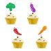 Vegetables Cupcake Toppers Farmer Themed Party Cake Decor Red&Green Glitter Cake Decorations for Baby Shower Vegetable Themed Birthday Party Supplies - 24pcs