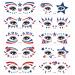 10 Sheets 4th of July Temporary Tattoos Stickers Independence Day Face Fake Tattoos Patriotic Party Supplies Flag Star Design Memorial Day Labor Day Decoration for Body Face Face Tattoo