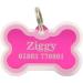 UK Laser Engraved Pink 38mm Bone Dog Tags Including a Glow in The Dark Silencer Both Sides Engraved 5 Colours Personalised Aluminium Pet Tags (Pink+ Silencer) 38mm Bone + Silencer Pink