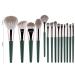 14-Piece Professional Makeup Brush Set - Complete Cosmetics Kit with Wooden Handles | Eyeshadow Blush & More - Easy to Wear & Store (Green) - Buy Online on GoSupps.com