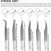 PHLASH TOOLS Pack of 6 Eyelash Extension Tweezers Set - Japanese Stainless Steel Kit with Curved, Straight, C-Point, Isolation, L-Type, 75 Wide Tip, 45 Volume | Grey - Buy Online on GoSupps.com