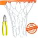 Basketball Net Heavy Duty Metal Chain Replacement with 12 S-Hooks and Set of Pliers to Tighten Hooks | Rustproof Galvanized Iron 21-Inch (53 cm) Net (2.5) 2.5mm Replacement Chain
