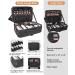 Relavel Extra Large Makeup Bag - Professional Artist Kit Train Case with Shoulder Straps, Dividers, and Waterproof Leather - Black - Buy Online on GoSupps.com