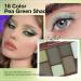 16 Color Matte Shimmer Eyeshadow Palette - Brown Grey Green Gold | Highly Pigmented Blendable Korean Makeup with Mirror - Buy Online on GoSupps.com