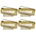 4 Gold Hair Extension Clamps - Metal Wig Clinging Snap Wing Brackets with 10 Teeth for Women's Hair Extensions - Buy Online on GoSupps.com
