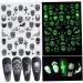 Halloween Nail Art Stickers Decals 6 Sheets Glow in The Dark Nail Decals 3D Self-Adhesive Fluorescent Nail Stickers DIY Acrylic Nail Art Design for Women Girls - Buy Online on GoSupps.com