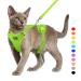 Supet cat dishes and line set set of fleeing kitten kitten. Cat vested harness with reflex strips universal cat leash and dishes for cats/puppies M m (breast circumference: 44.5-49.5 cm) green