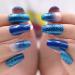 Blue Gradient Glitter Fake Nails | MISUD Medium Coffin Press-On Nails (24pcs) - StyleA-01 - Buy Online on GoSupps.com