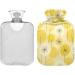 NAANLE 2L Hot Water Bottle with Abstract Flower Dandelion Cover - Ideal for Menstrual Cramps Pain Relief & Heat Therapy | Large Transparent Design - Buy Online on GoSupps.com