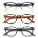 3 Pack Blue Light Blocking Reading Glasses,Trendy Spring Hinge TV Computer Readers Anti Blue Ray Filter for Men and Women 3 Pack Mix 3.5 x