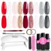 Lavender Violets 19 Pcs Gel Polish Starter Kit Winter White Grey Christmas Red Glittery Gold Portable LED Nail Lamp Dryer Soak Off UV Base Matte n No Wipe Top Coat Nail File Sticker Manicure Tool R651 Dinner Date-R651