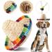 Heepdd dog hat pet straw hat dog cat mini straw mexican sombrero straw braided sun hat with cotton rope adaptation for dog puppies cats kitty kitten