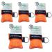 CPR Face Shields 5 Pcs CPR Resuscitation Face Mask Keychain Ring Pouch for First Aid Cardiac Resuscitation Training (Orange)
