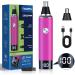 Nose Hair Trimmer for Women and Men Rechargeable Nose Hair Trimmer with LED Display 2 IN 1 Painless Multifunctional Ear and Nose Trimmer with IPX7 Waterproof Dual Edge Blades-Magenta