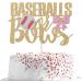Qerleny baseballs or bows cake topper glittering gender reveal baby shower party decoration his or her boy or girl cake decoration - Buy Online on GoSupps.com