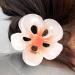 Floral Hair Clips Cute Acrylic Hawaiian Hair Clips | Women's Hair Barrettes Hair Styling Accessories Large Non-Slip Hair Clips for Beaches Orange1 - Buy Online on GoSupps.com