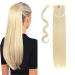 S -noilite clip in extensions hair part braid ponytail smooth hair extension real naturopathic hair like real hair wrap on ponytail various colors 58cm - bleached blonde