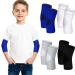 Lenwen 4 Pairs Kids Elbow Brace Compression Arm Elbow Sleeve Knit Elbow Guard Gym Elbow Protectors for Boys Teen Children Girls Basketball Volleyball Tennis Cycling Weight Lifting Sports (L)