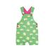 Toby Tiger Organic Daisy Print Dungaree Shorts 3-6 Months GREEN