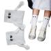 NULYUNZE Magnetic Suction Sock Breathable Hand Holding Socks Unisex Couple Mid Tube Sock 3D Doll Couple Socks Cute Doll Novelty Socks for Women Men White