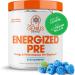 Genius Energized Pre Workout Powder Caffeine Infused Pre-Workout Booster Supplement with Beta Alanine & Alpha GPC No Artificial Sweeteners or Dyes - 200mg Caffeine 20 Servings Blue Raspberry