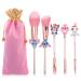 5 Pcs Makeup Brush Set Lilo and Stitch Cosmetic Brushes for Powder Eyeshadow Blushes Lips Portable Kawaii Makeup Brush Stitch Gifts for Girl Women