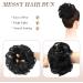 FESHFEN Messy Bun Hair Piece Scrunchie Synthetic Curly Chignon Ponytail Extension - Off Black - 38g - Women/Girls/Kids - Buy Online on GoSupps.com