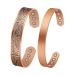 Jeracol Copper Magnetic Bracelet and Ring Set for Men Women Tree of Life Magnetic Bangle and Magnetic Ring with Strong Magnets Adjustable Size Brazaletes with Jewelry Gift Box Tree-Glossy
