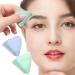 AIBYKS 2 pieces of eyebrow razor - stainless steel eyebrow razor |Dermaplaning tool triangle facial razor with cover 2 pieces A: purple + green