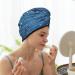 Hair Towel Wrap - Quick-Dry Turban for All Hair Types | Sharks on White Blue Stripes - Buy Online on GoSupps.com