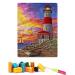 JOVAHO Latch Hook Kits for Adults Kids DIY Lighthouse Crochet Yarn Kits Tapestry Kit for Home Decoration  21''x15'' (A)