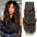 YDDM Hair Extensions Clip in Extensions Wavy hair extension with clips full of heads like real hair hair extreme clips cheap clip extensions synthetic hair part for women (24 -inch 4pcs) 24 inch p4/30#