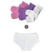 SmartKnitKIDS Seamless Sensory-Friendly Sensitivity Socks 3 Pack and Girls' Boy Cut Style Seamless Undies (Pink/Purple/White 2X-Large & White Medium)