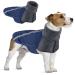 Slowton winter coat for dogs warm lining made of polar fleece exterior jacket for dogs with turtleneck scarf reflex strip adjustable waterproof windproof puppy vest soft pet outfit for small s navy blue