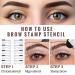 YOOMIA Eyebrow Stamp Stencil Kit - Waterproof Brow Shaping Set with Hairline Shadow Powder (Medium Brown) - Buy Online on GoSupps.com