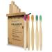 Geekerchip Bamboo toothbrushes 5 pieces natural wood toothbrush environmentally friendly independent packaging BPA free biodegradable