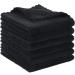 SUNLAND Microfiber Washcloth Reusable Makeup Remover Facial Cleansing Black 1pc (6pack)