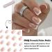 Nude French Glitter Square False Nails Set | 24Pcs Press On Nail Tips with Glue | Women's Coffin Nail Art - Buy Online on GoSupps.com