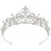 LIHELEI Tiara Crowns for Women  Crystal Tiara for Bridal Wedding Prom Halloween Silver