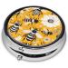 Buy Cute Little Bee Portable Metal Pill Box | Round Mini 3-Compartment Travel Organizer | Perfect for Small Pills - Buy Online on GoSupps.com