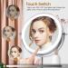 Rechargeable LED Lighted Makeup Vanity Mirror with 10X Magnification and 3 Color Lighting | 8 inch Dual Sided Mirror with Touch Screen, 360 Rotation | Desk Cosmetic Mirror - Buy Online on GoSupps.com