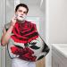 Red Rose Print Beard Bib Apron for Men | Beard Hair Catcher & Cape Cloth for Easy Shaving & Trimming - Buy Online on GoSupps.com