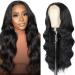 Fewosles Black Lace Front Wigs for Women Synthetic Long Wavy Wigs 13X4 Middle Part Lace Frontal Wig 180% Density Glueless Heat Resistant Synthetic Wigs for Daily Party Use 26inch