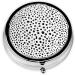 Shop Stylish Black & White Dot Round Pill Box - 3 Compartment Travel Organizer for Medicine & Vitamins - Buy Online on GoSupps.com