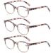 Women Reading Glasses 1.0 3 Pair Stylish Ladies Readers with Comfort Spring Hinge Pattern Design for Fashion Women Reading Pouch Included +1 Magnification 3 Brown Demi