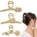 3 Pcs Sunflower Large Metal Hair Claw Clips Rhinestone Flower Claw Sunflower Headdress Shark Hair Claw Barrette Hair Clamps Strong Hold Hair Clips Fashion Hair Accessories for Women Girls