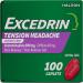 Excedrin Tension Headache Relief Caplets - 100 Count, Head, Neck, and Shoulder Pain Relief - Buy Online on GoSupps.com