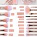16PCs Premium Marble Makeup Brush Set - Synthetic Face Eye Lip Kits for Foundation, Powder, Eyeshadow - Pink - Buy Online on GoSupps.com