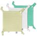 Baby Luxe 5-in-1 Mini Muslin Square Bib Toy Holder Washcloth Comforter - With Clip Attachment For Baby Bag Pacifiers Teething Toys and More (Set of 3: Yellow Mint White) 23_23_cm Yellow Mint White