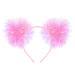 minkissy Pom Pom Headband Pom Pom Head Bopper Pom Party Headband Tinsel Headband Pompom Ball Headband for Women Girls Pink